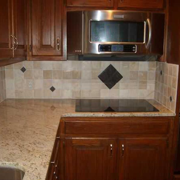 Kitchen backsplash mosaic accent from an Alpharetta GA bathroom remodel.