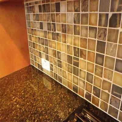 Tiled kitchen backsplash included in a Canton GA kitchen remodel.