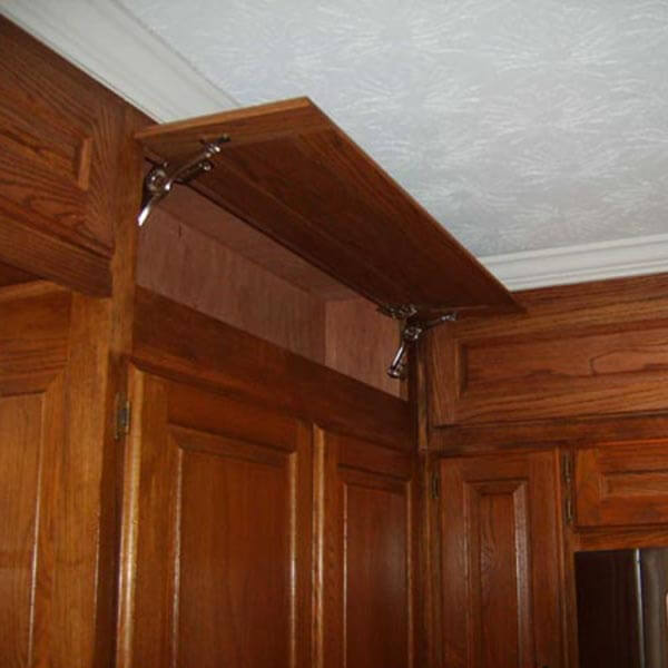 Cabinet addition stained to match in an Alpharetta GA bathroom remodel.