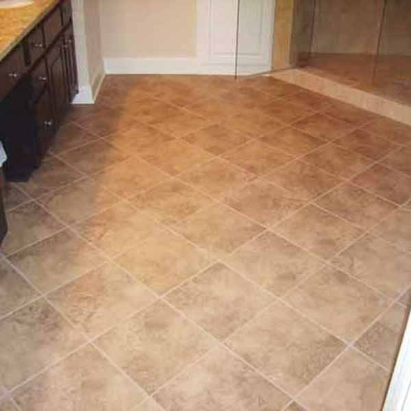 Tile bathroom floor installation in Roswell GA